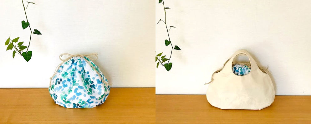 海のくり巾着をpukaの中にいれてる画像