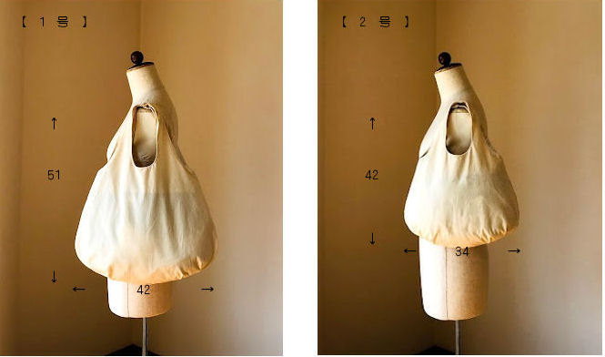 トルソーにかけた海の月yuraサイズの比較